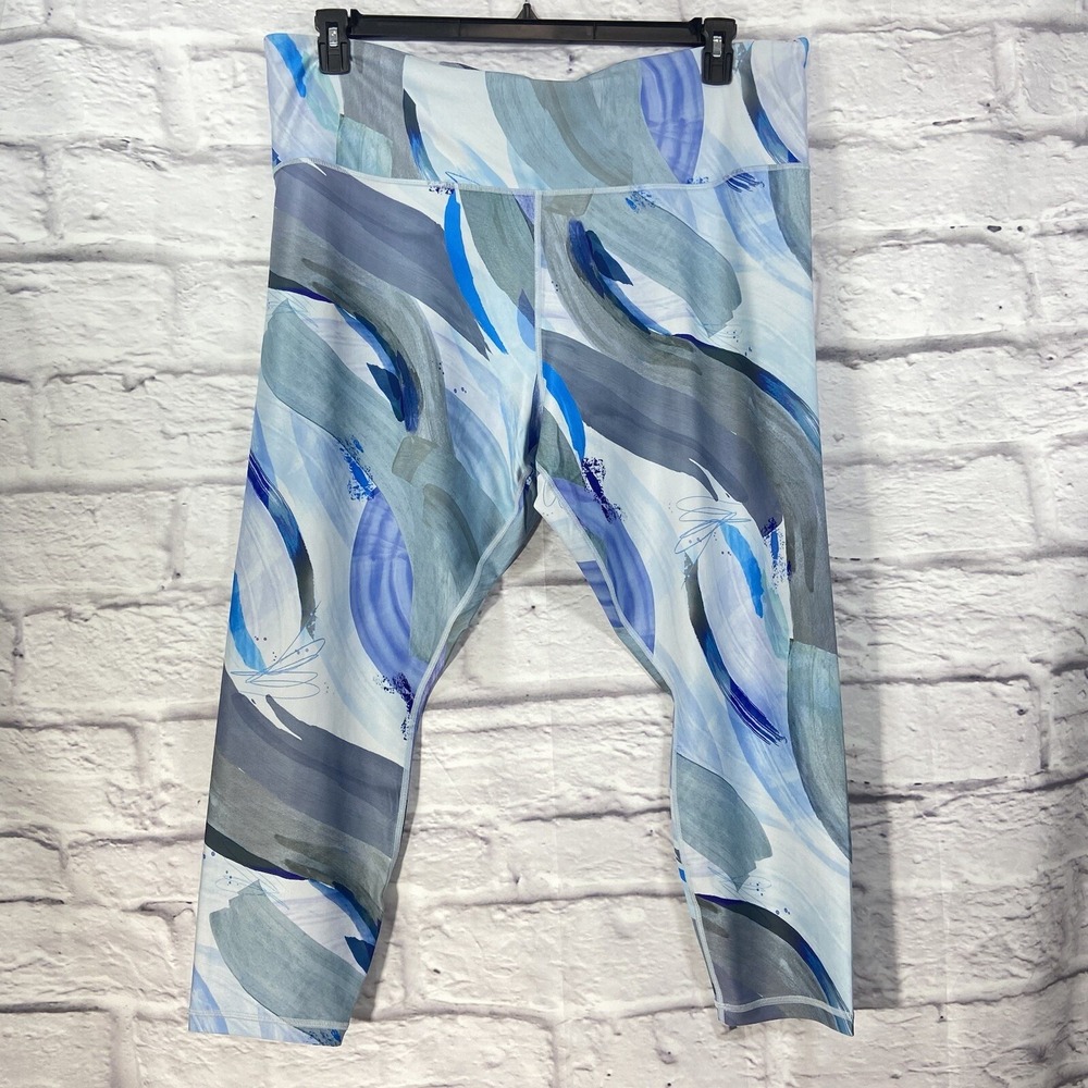 Athleta Elation 7/8 Tights Women's 3X Blue Gray Vibrance Stretch NWOT